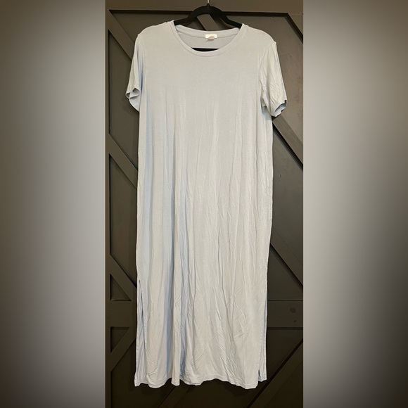 LAKE Pajamas Bamboo Short Sleeve Lounge Dress in light Tide Blue, Size Medium - Picture 4 of 8